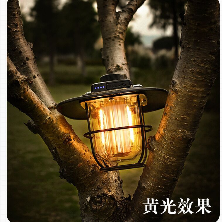 Retro camping light LED ceiling light tent light horse light strong light portable charging portable light multifunctional camping light
