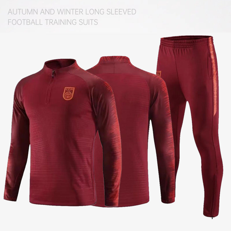 Football Training Clothing suit Men's Jersey Long Sleeve Winter Competition Team Clothing Adult Children's Jersey appearance uniform Football uniform