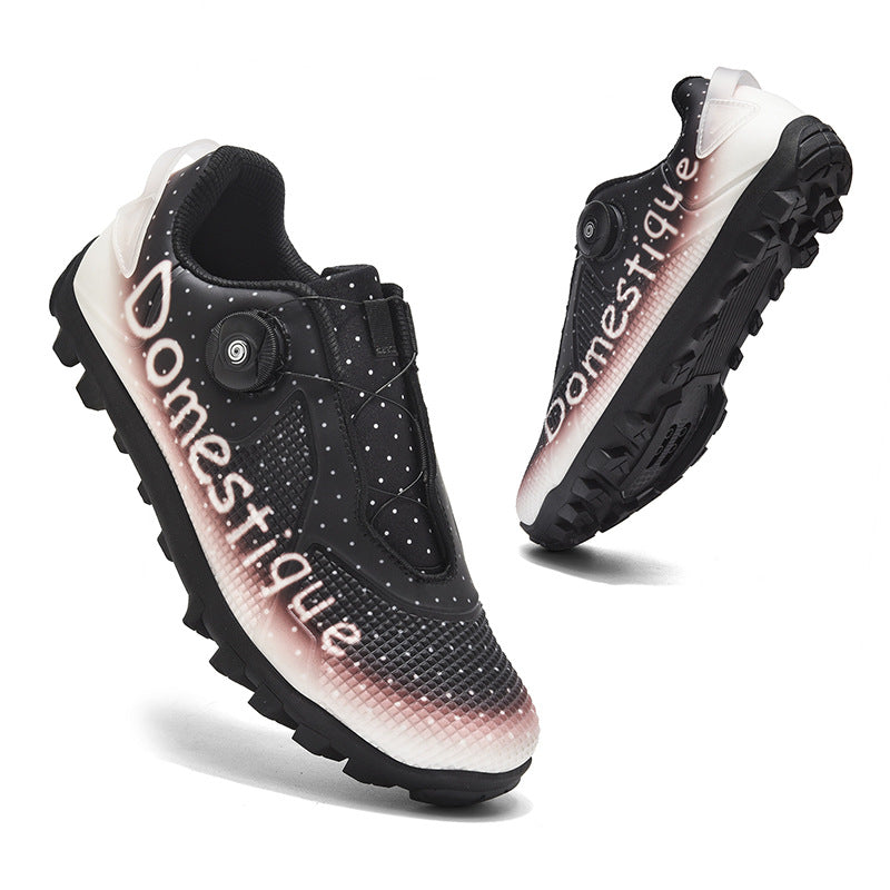 Road Mountain Men's and Women's Locked Bicycles Unlocked Shoes Hard-Soled Spinning Cycling Shoes Gym Black