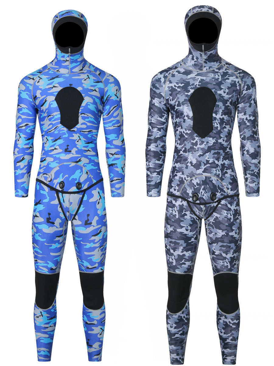 Split Diving Suit 3mm Deep Snorkeling Swimming Long Sleeve Cold-proof Warm Elastic Surf Fishing Jellyfish Suit Fish Hunting Suit