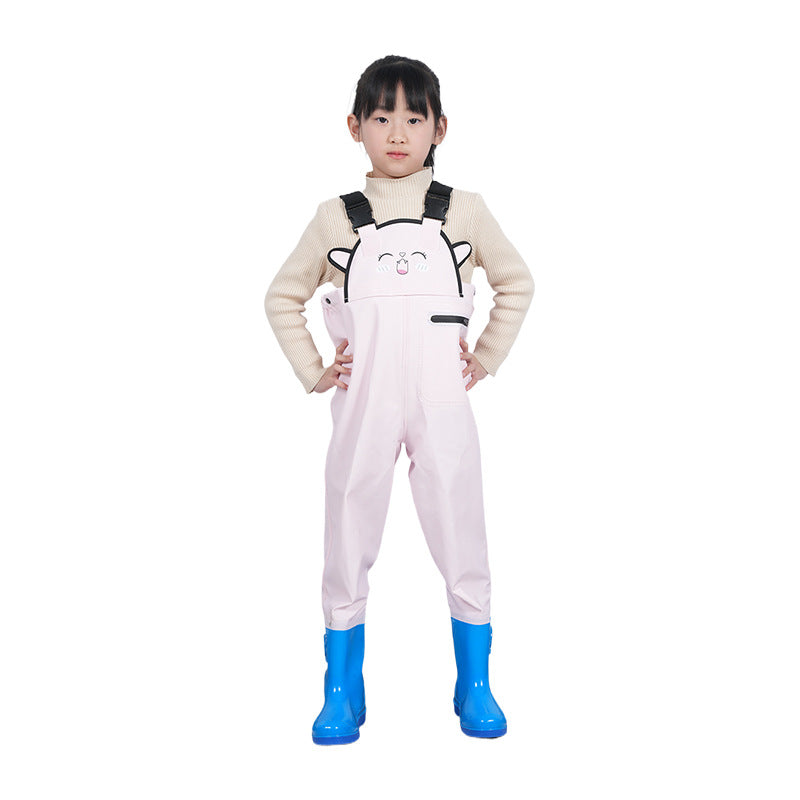 Children's Waterproof Jumpsuit for Playing in Water, Kindergarten Waterproof Clothing for Catching Fish, Wading Shoes, Beach Sun Protection