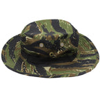 Camouflage Fisherman Hat Summer Hat with Windproof Rope Large Brim Sun Protection Hat Outdoor Hiking Fishing Sun Hat