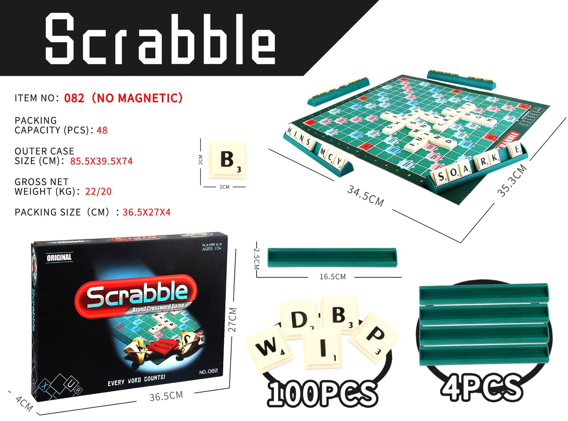 Children's English Chess English Alphabet Scrabble Girl Primary School Student Textbook Multiplayer Desktop Game Parent-Child Interactive Toy