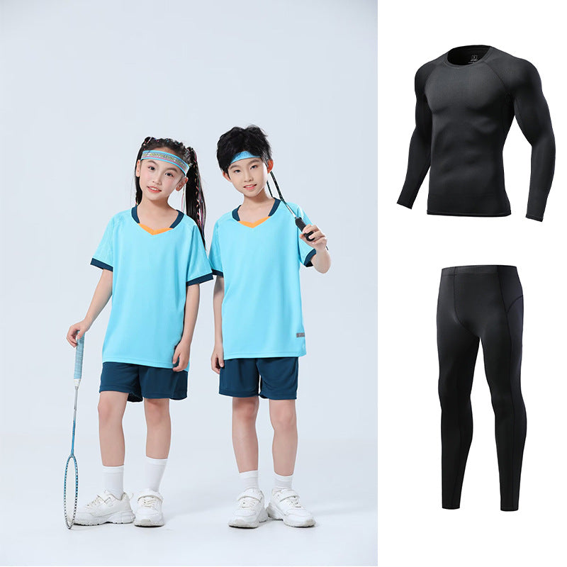 Football Uniform Set with Printed Numbers for Male and Female Students Badminton Training Uniforms Adult Game Team Uniforms Kindergarten Class Uniforms