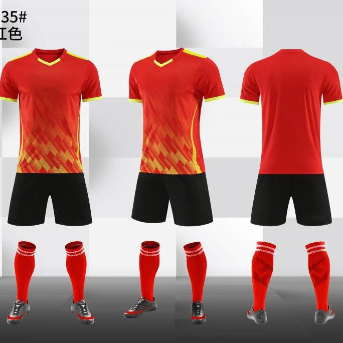 Football uniform suit printing adult children football match training team uniform short sleeve jersey printing number sportswear
