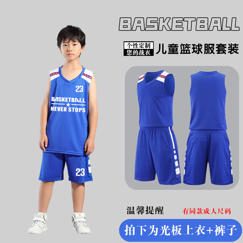 Children's Basketball Uniform Set Men's Basketball Team Uniform Jersey Basketball Training Camp School Sports Meeting Children's Basketball Team Uniform Number Printing