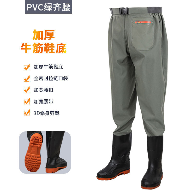 3D Nylon Half-length Fishing Fish Fishing Water Pants New One-piece Fish Catch Pants Rain Pants Wading Pants Water Playing Clothes