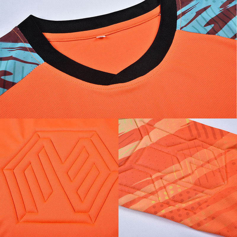Football Goalkeeper Goalkeeper Uniform Suit Customized Men's Long-Sleeved Sponge Protective Jersey Gate Training Game Uniform Xunling
