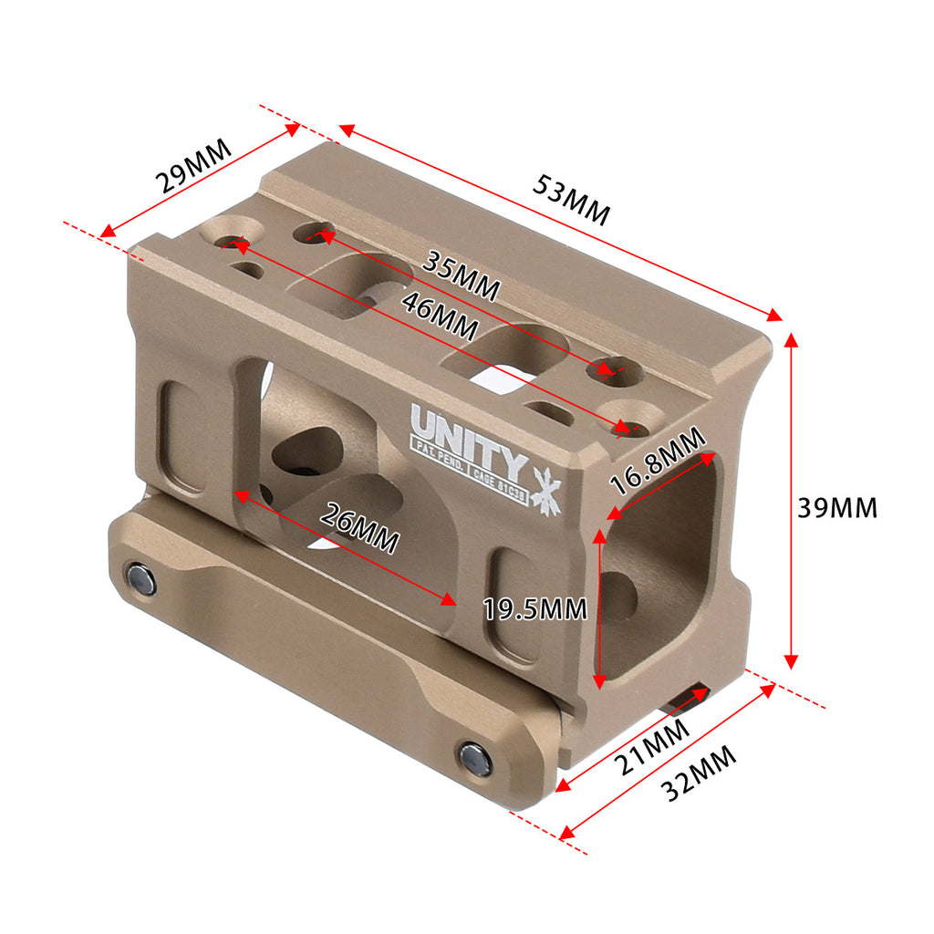 Tactical UN Base T1T2 Bracket HD41/Micro Mount Elevated Metal Base 20mm Card Slot Base