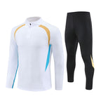 Half-Zip Pullover Football Training Suit Set Light Plate Long-Sleeved Autumn and Winter Appearance Suit Knitted Sportswear Customization