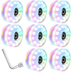 6 lights double row roller skates transparent flash wheel four-wheel roller skate universal PU light-emitting wheel indoor outdoor wheel