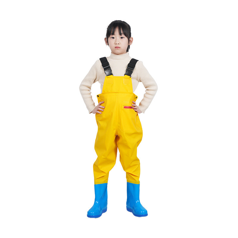 Children's Waterproof Jumpsuit for Playing in Water, Kindergarten Waterproof Clothing for Catching Fish, Wading Shoes, Beach Sun Protection