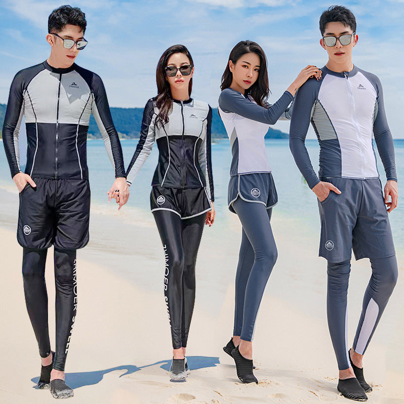 Diving suit women's new couple anti-DDoS swimsuit split long-sleeved trousers quick-drying surfing snorkeling suit jellyfish suit men
