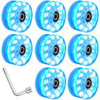 6 lights double row roller skates transparent flash wheel four-wheel roller skate universal PU light-emitting wheel indoor outdoor wheel