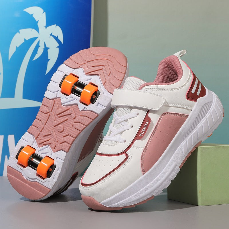 Student heelloo shoes four-wheeled children can walk and slide for men and women detachable with wheels sneaker in stock wholesale