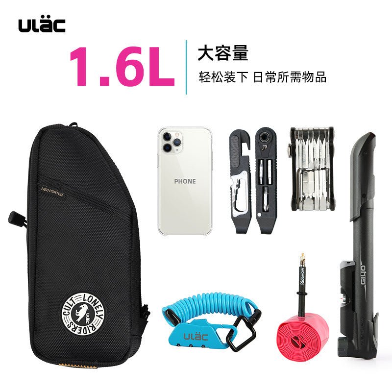 Ulac Mountain Bike Bicycle Triangle Bag Road Bike Tool Bag Bicycle down Tube Bag Cycling Equipment Upper Tube Bag