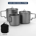 TA1 Pure Titanium Mug Outdoor Picnic Water Cup Coffee Cup Camping Tea Portable Single Layer Folding Handle Drinking Water