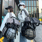Basketball Bag Can Hold Sneakers, Backpack, Large-Capacity Roll-Top Backpack, Men's Fitness Bag, Student School Bag, Workwear Sports Bag