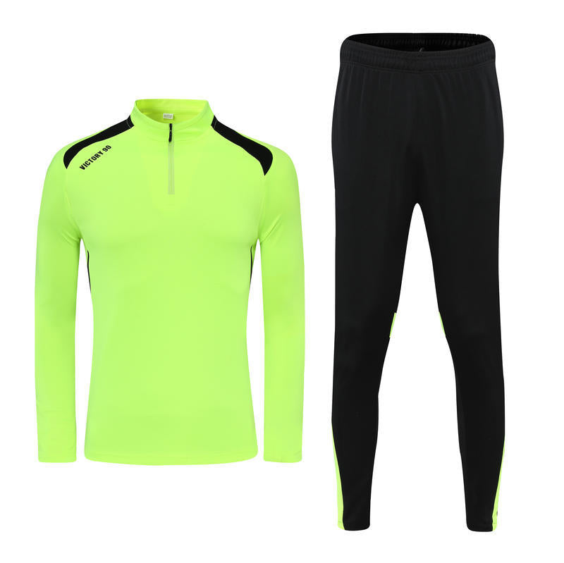 Autumn and Winter adult jersey competition team class uniform children's half zipper football uniform training uniform suit printed