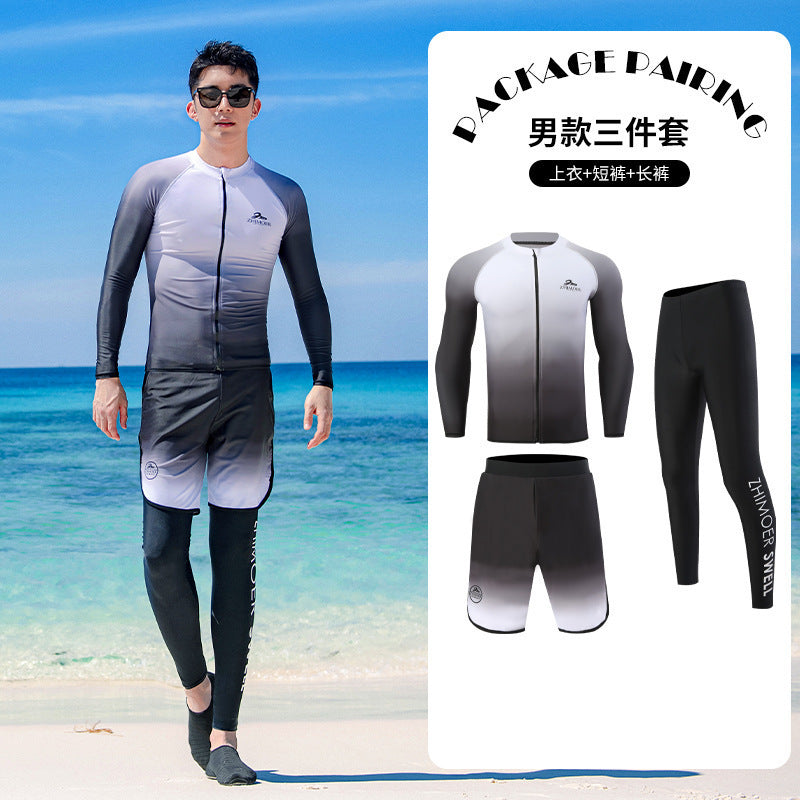 Diving suit women's new couple anti-DDoS swimsuit split long-sleeved trousers quick-drying surfing snorkeling suit jellyfish suit men