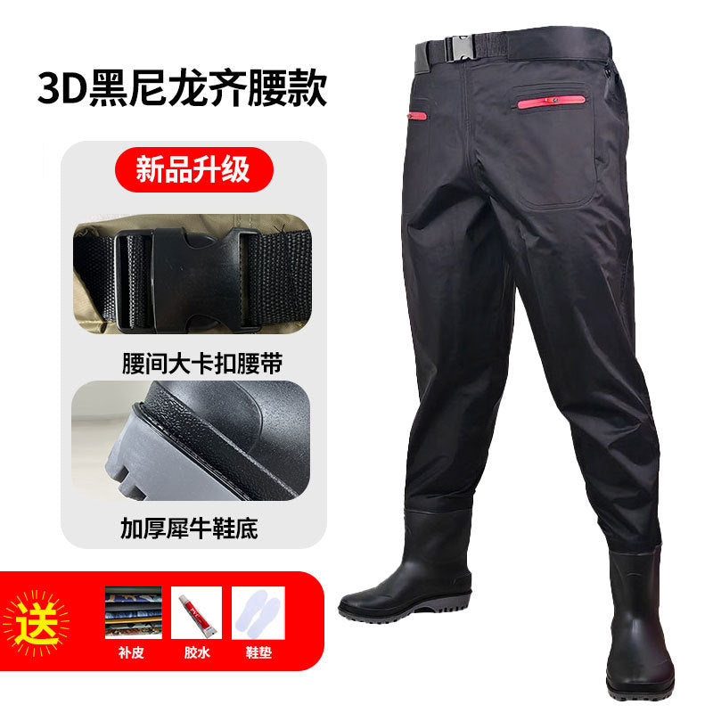 3D Nylon Half-length Fishing Fish Fishing Water Pants New One-piece Fish Catch Pants Rain Pants Wading Pants Water Playing Clothes