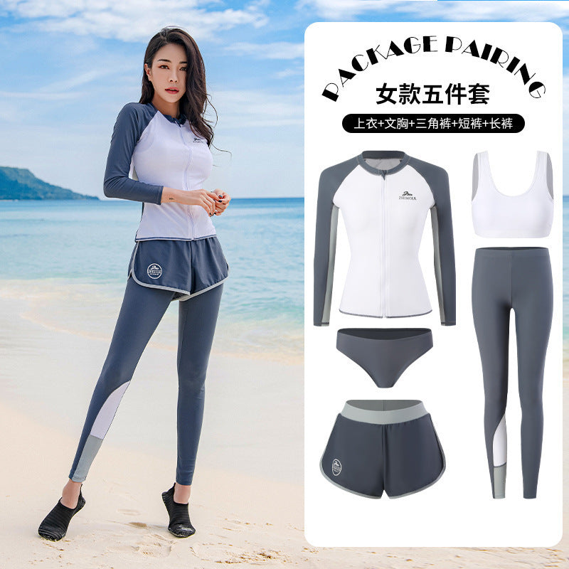Diving suit women's new couple anti-DDoS swimsuit split long-sleeved trousers quick-drying surfing snorkeling suit jellyfish suit men