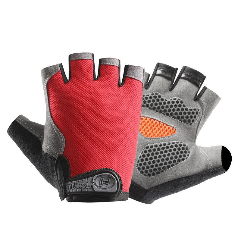 Cycling Gloves Fitness Half-Finger Spring and Summer Men's and Women's Mountain Bike Short-Finger Non-Slip Shock-Absorbing Breathable Quick-Drying