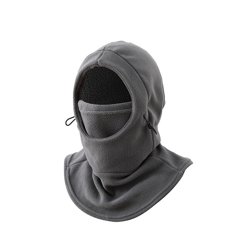 Fleece-Lined Winter Windproof and Warm Face Mask, Cold-Proof Face Protection for Skiing and Cycling, Neck Warmer, Hat and Earmuffs All-In-One Hat