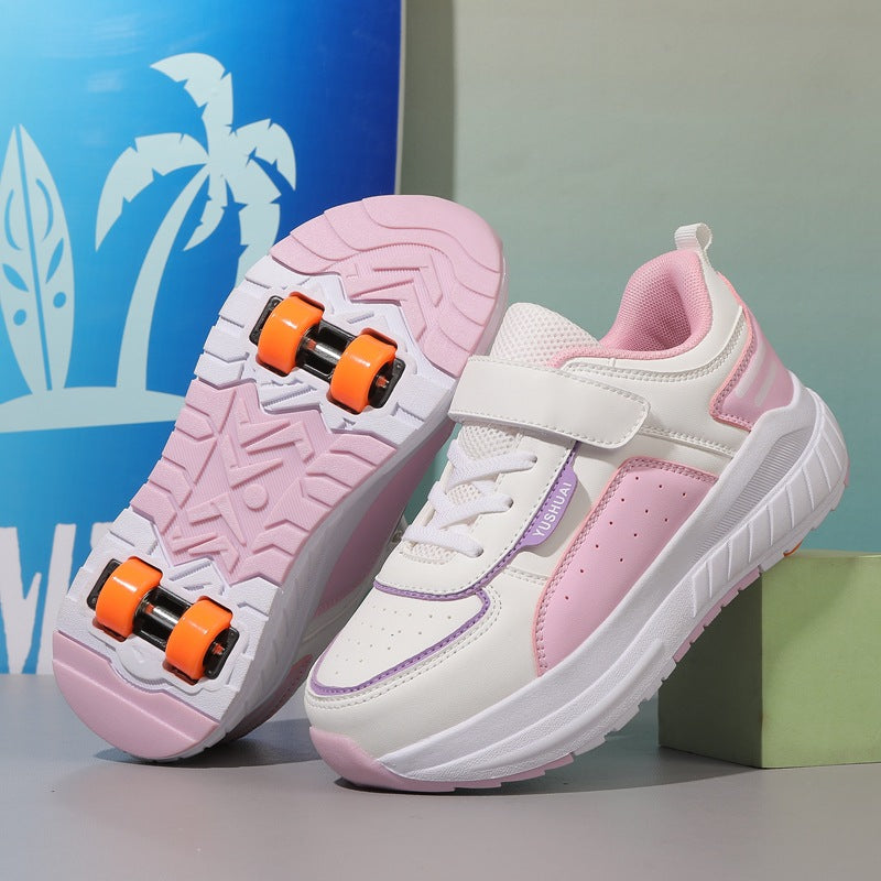 Student heelloo shoes four-wheeled children can walk and slide for men and women detachable with wheels sneaker in stock wholesale