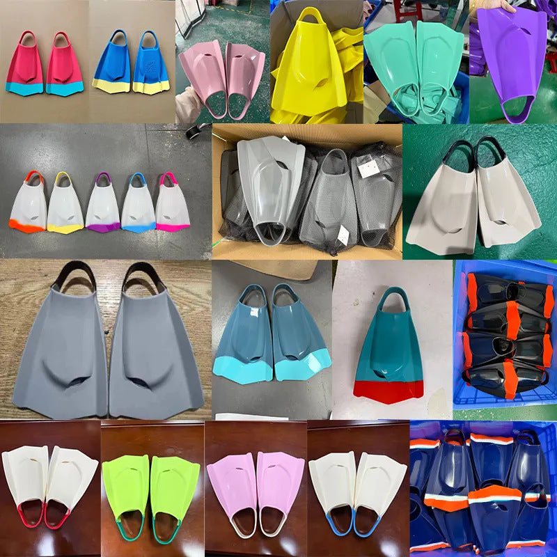 Cross-border Silicone Frog Shoes Adult Freestyle Professional Swimming Diving Training Flippers Snorkeling Equipment Adult Short Flippers