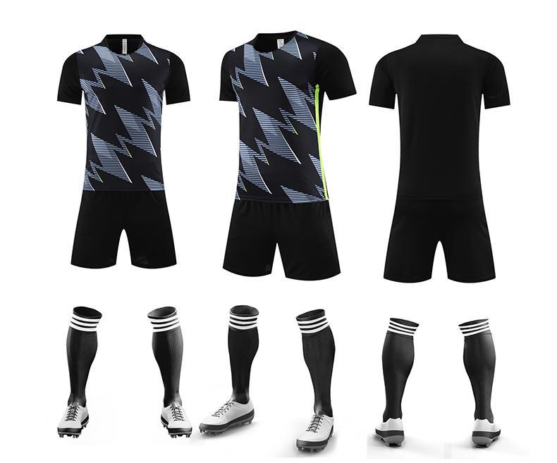 Football Uniform Suit Men's and Women's Game Team Uniform Adult Children's Sports Short-Sleeved Training Uniform Summer Breathable Football Jersey