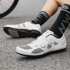 New Lock-Free Cycling Shoes Flat Pedal Spring and Summer Men's and Women's Road Bike Lock Shoes Mountain Bike Power-Assisted Shoes Hard Sole