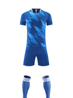 Football Uniform Suit Men's and Women's Game Team Uniform Adult Children's Sports Short-Sleeved Training Uniform Summer Breathable Football Jersey