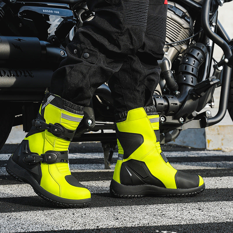 Cross-Border Motorcycle Riding Shoes, Rally Boots, Anti-Fall, Breathable, Anti-Fall Rider Equipment, Road Racing Shoes, Parkour Shoes, All Seasons