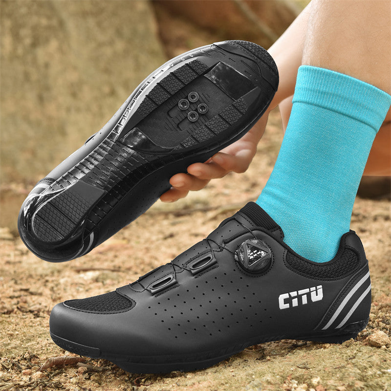 Bicycle shoes this year's new cross-border men's and women's couple's cycling shoes outdoor off-road lock shoes lock-free rubber shoes