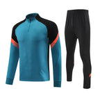 Autumn and Winter Velvet Half-Zip Pullover Long-Sleeved Training Clothing Set Kidsren's Football Appearance Clothing Running Sportswear Customization