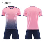 Football Uniform Set for Men and Women, Custom Printed Competition Team Uniforms, Breathable Training and Competition Uniforms, Children's Short-Sleeved Jerseys for Fans