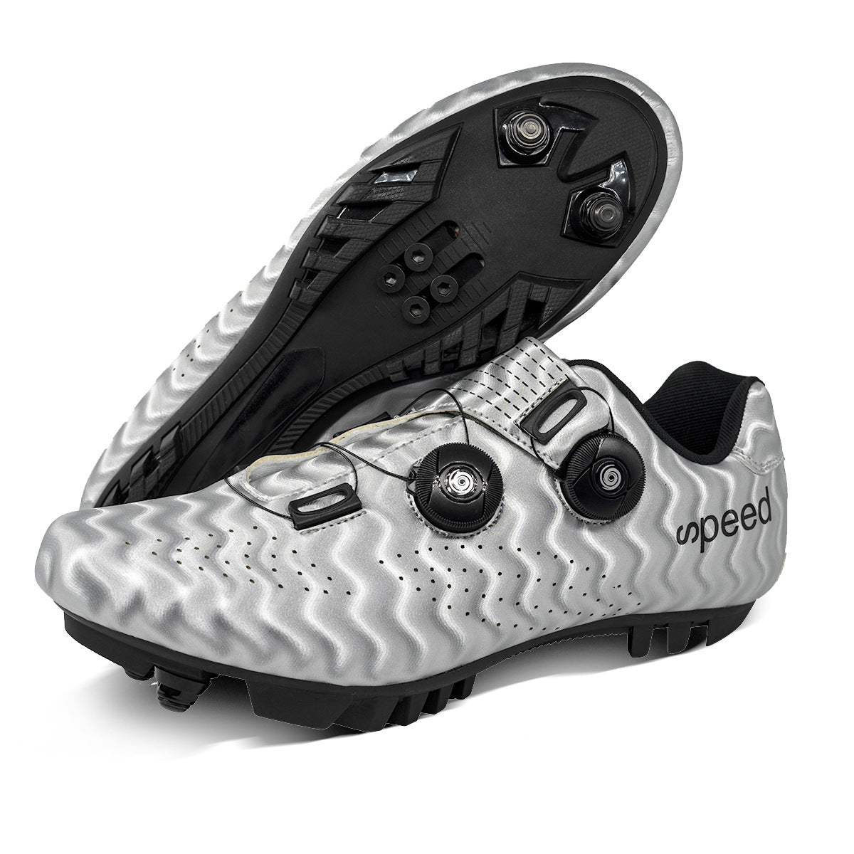 Factory direct road race outdoor cycling shoes double rotating buckle plus size foreign trade lock cycling shoes