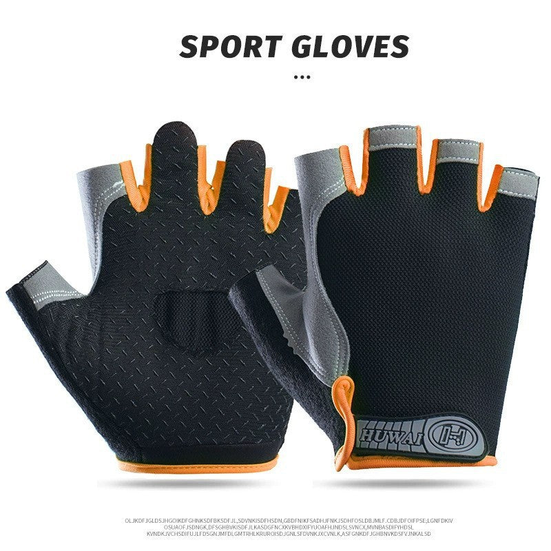 Cycling Gloves Fitness Half-Finger Spring and Summer Men's and Women's Mountain Bike Short-Finger Non-Slip Shock-Absorbing Breathable Quick-Drying