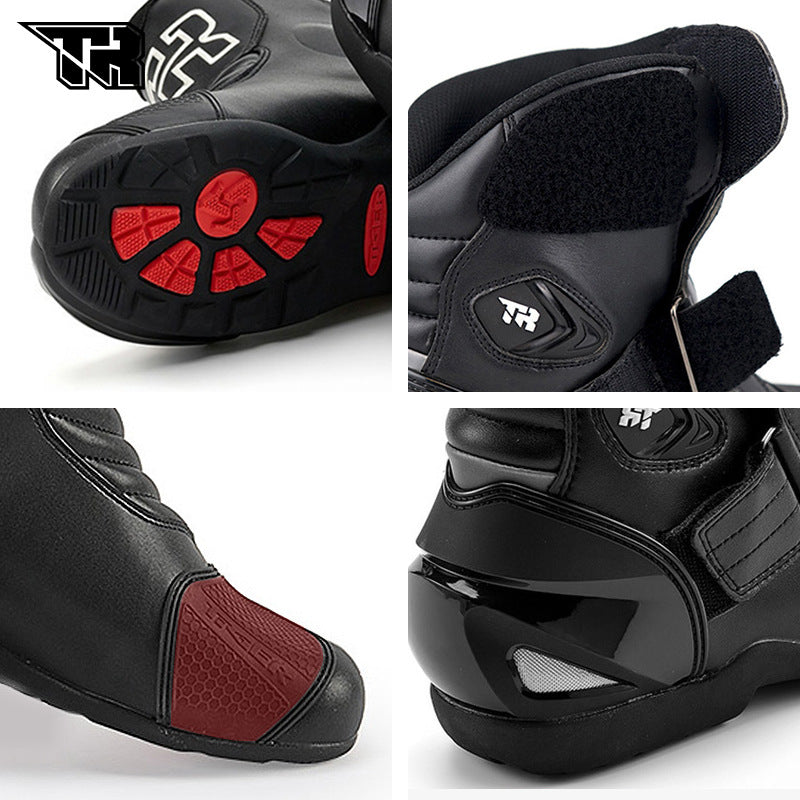 Hong Kong TR Motorcycle Riding Boots Men's Four Seasons Motorcycle High-top Racing Road Shoes Anti-fall Off-road Motorcycle Rally Boots