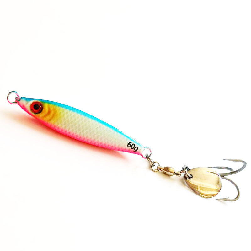 Spanish mackerel iron plate small fat man iron plate luya bait speed sink with sequin hook mackerel cannonball yellow bonito sea fishing shore throwing boat fishing