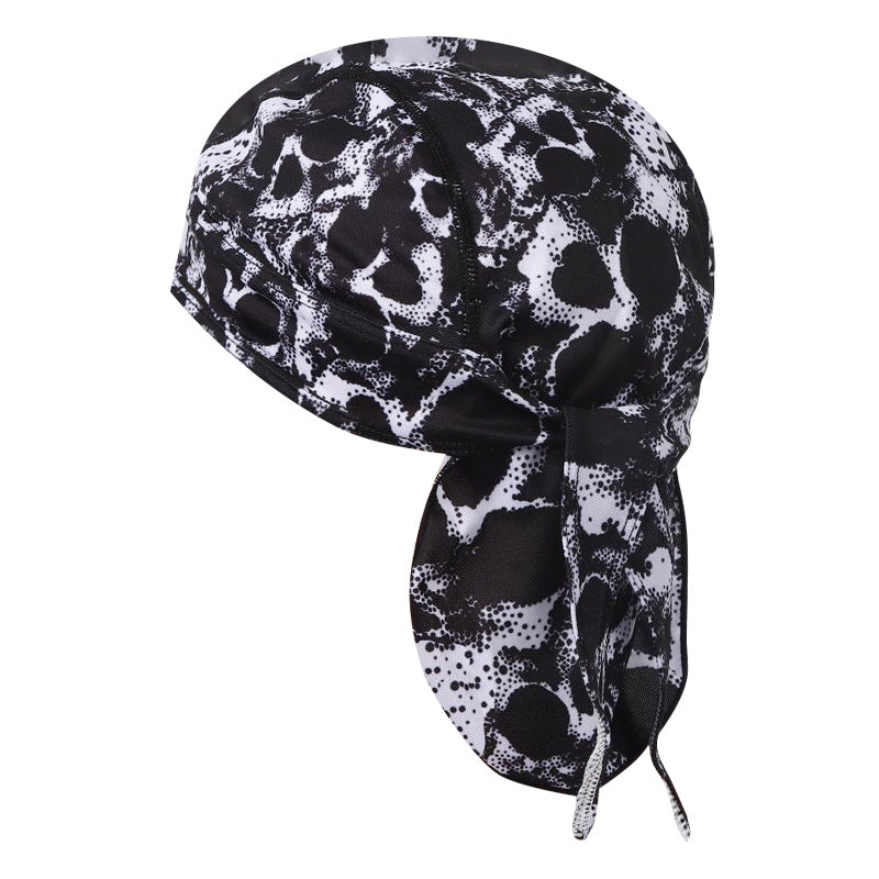 Cross-border Sports Running Headscarf Printed Skull Pirate Hat Baotou Hat Breathable Pullover Hat Lined Riding Cap