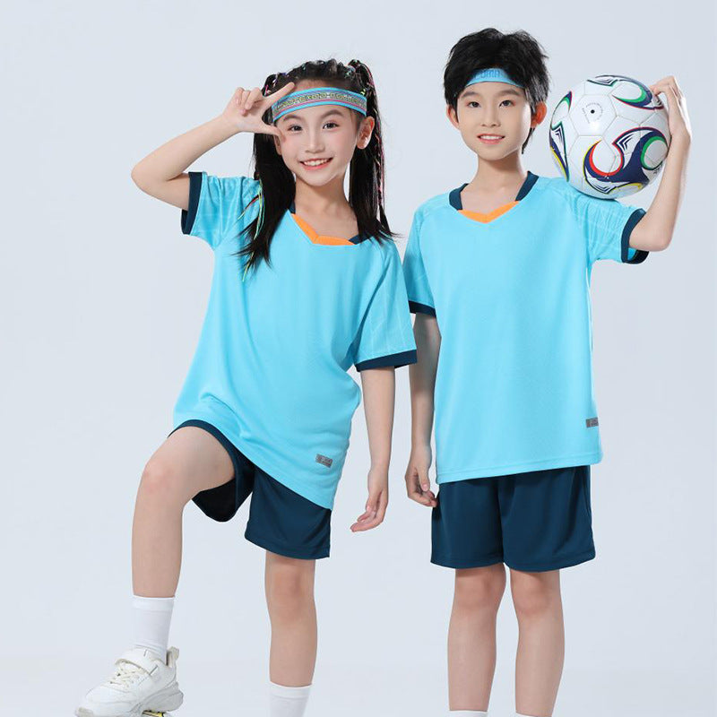 Football Uniform Set with Printed Numbers for Male and Female Students Badminton Training Uniforms Adult Game Team Uniforms Kindergarten Class Uniforms