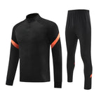 Autumn and Winter Velvet Half-Zip Pullover Long-Sleeved Training Clothing Set Kidsren's Football Appearance Clothing Running Sportswear Customization