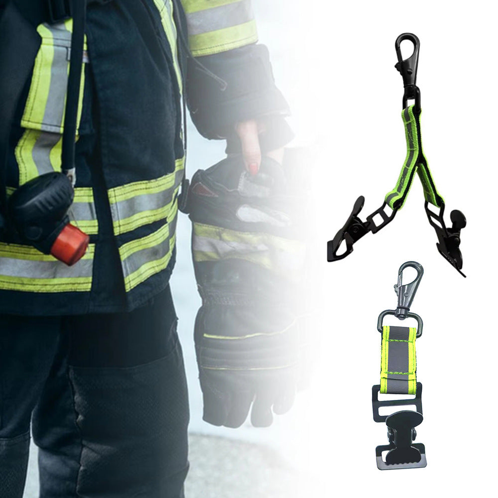 Cross-border fire gloves clip support with reflective nylon webbing firefighter gloves strap nylon webbing buckle