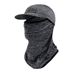 Ice Silk Headgear with Hat Brim Summer Sunscreen Cooling Mask Outdoor Cycling Running Sweat Absorbing Breathable Headgear