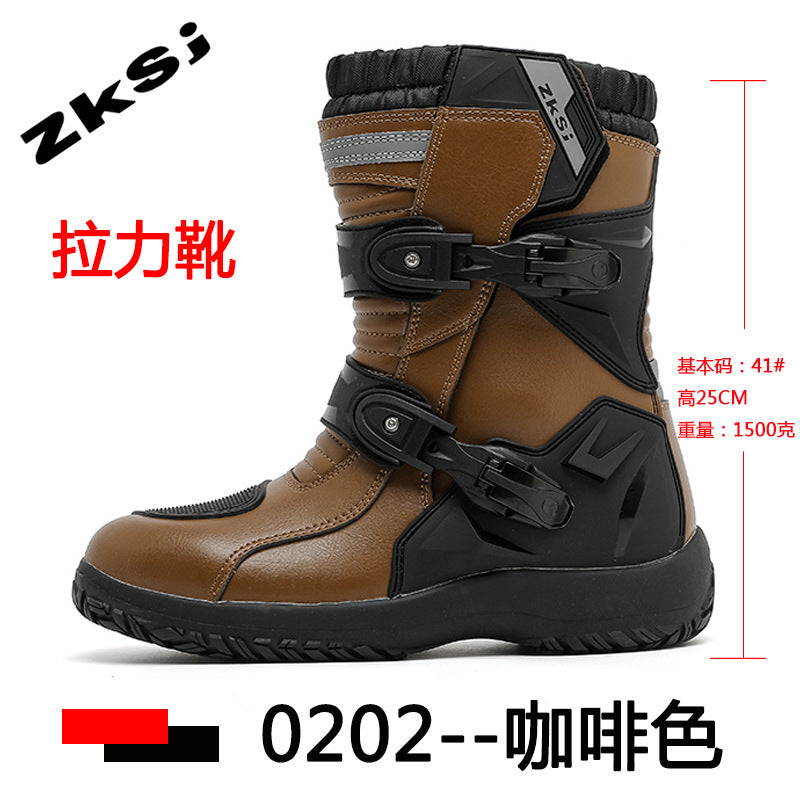 Cross-Border Motorcycle Riding Shoes, Rally Boots, Anti-Fall, Breathable, Anti-Fall Rider Equipment, Road Racing Shoes, Parkour Shoes, All Seasons