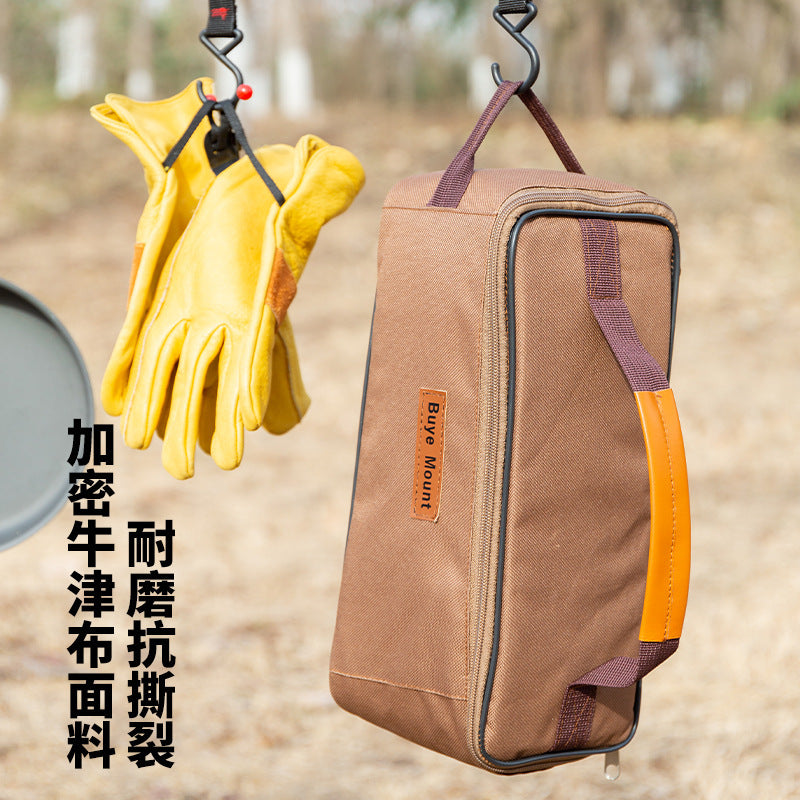 Outdoor Camping Toiletry Bag Tool Kit Storage Bag Portable Tableware Ground Peg Stove Ground Peg Wind Rope Camping Tote Bag