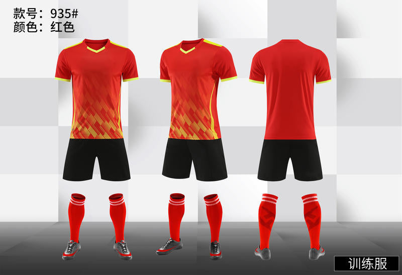 Football uniform suit printing adult children football match training team uniform short sleeve jersey printing number sportswear
