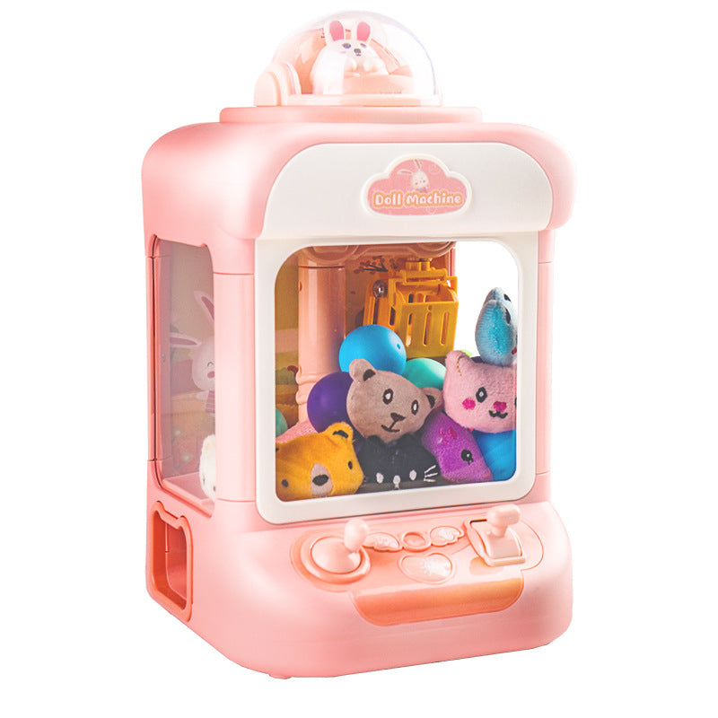 Children's Doll Catching Machine Small Household Mini Clamp Doll Machine Coin-slot Gashapon Candy Boys and Girls Toys Cross-border